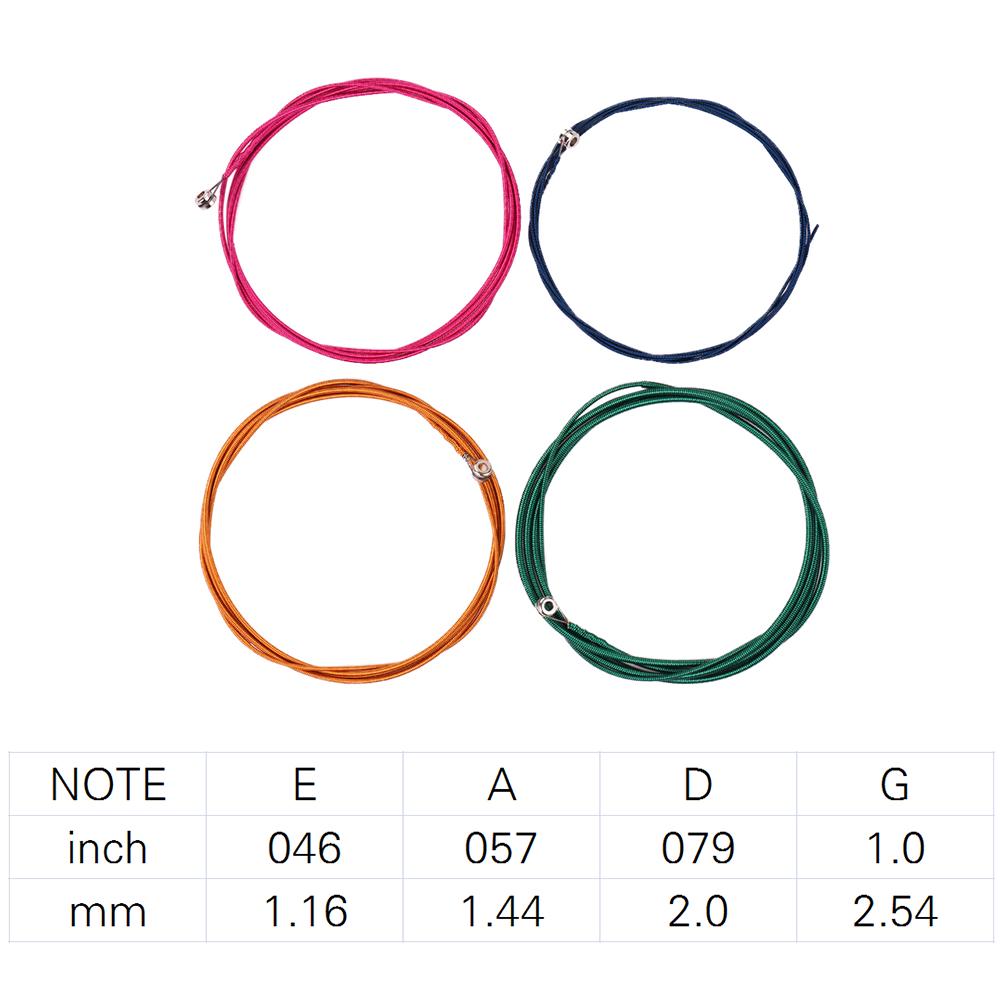 

Струны для электробаса Сердечник из нержавеющей стали Обмотка из никелевого сплава Набор из 4 струн Аксессуар для инструмента разноцветный