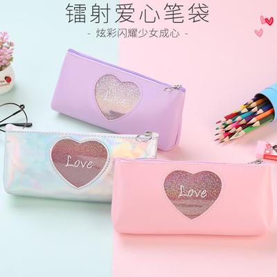 1 Pcs Kawaii  Pencil Case Laser Love Estuches School Pencil Box Pencilcase Pencil Bag School Supplies Stationery