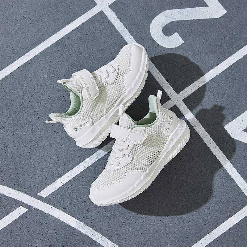 Anta Kids Vitality Simple Versatile Lightweight Shock Absorbing Breathable Low Top Running Shoes Kids sneaker Ivory A22439967-6