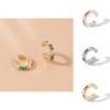 Elegant Alloy Geometric Ear Cuffs With Colorful Rhinestones For Trendy Women