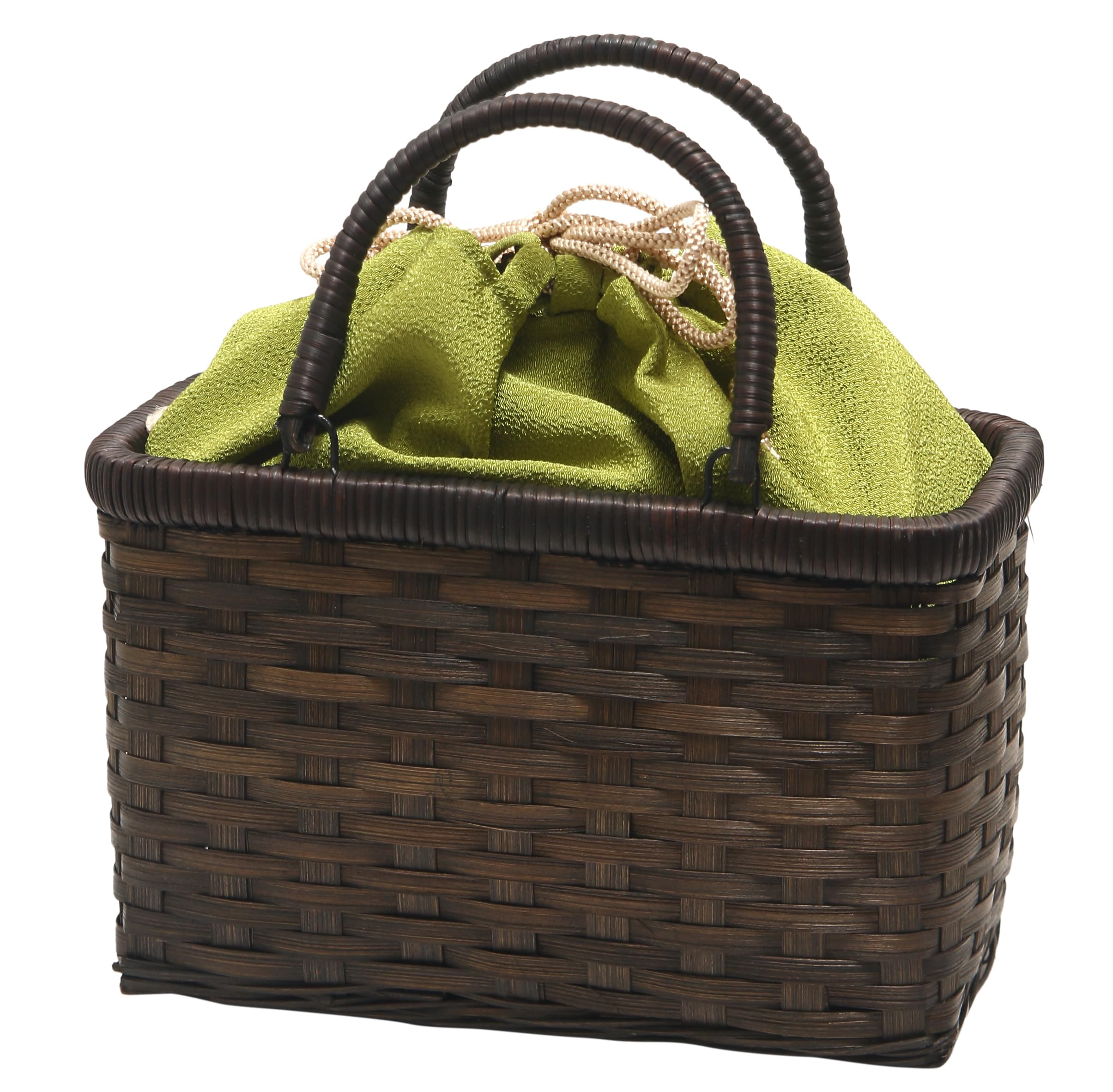 

[Hasegawa] Bamboo Basket Bag for Yukata (Women s) with Detachable Drawstring (Matcha Green)