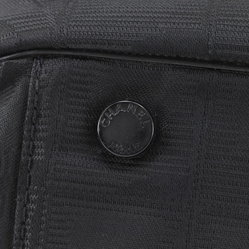 Chanel New Travel Line Tote GM Tote Bag A15825 Black Nylon Canvas Women Used