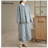 Plus Size Autumn Winter Women Basic Parka O Neck Black Apricot Casual Loose Warm Coat Simple Cotton Ladies' All-Match Outerwear