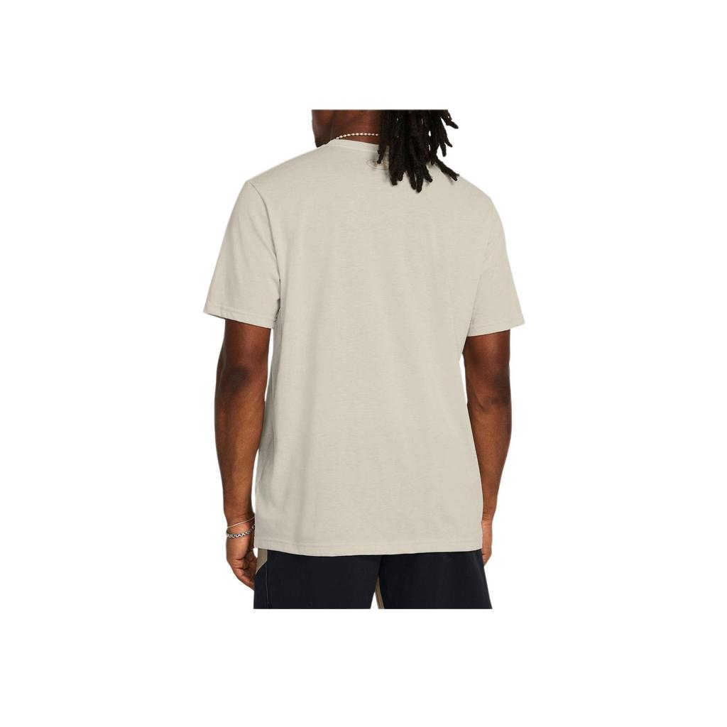 Under Armour Letter Print Crew Neck Short Sleeve T-Shirt Men Tops Pinnacle-White 1361903-111