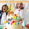 Decoraciones para Fiesta de Cumpleaños, Sombreros de Cumpleaños, Decoraciones para Pastel con Patrones de Animales (con Sombreros) Adecuado para fiestas de cumpleaños, fiestas
