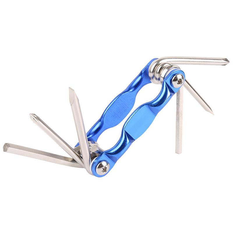 Cycle Repair Tools 4Mm/5Mm Hexagonal Wrenches 6-In-1 Multifunctional Foldable Wrench Motorcycle Repair Multitool Flat-Cutter