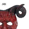 Hard Foam Cosplay Gear Gothic Goat Head Masque with Horns, Adult Demon Skull Horned Face Cushion Masque, Scary Animal Costume for Halloween