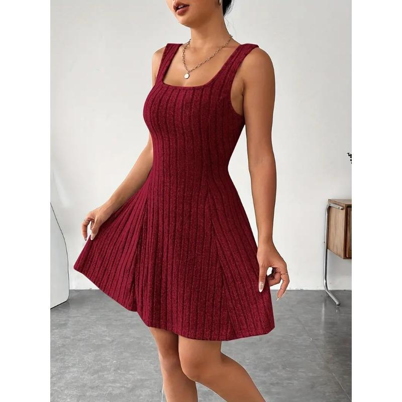 Damski Modny Casualowy Jednokolorowy Krótki Top z Kapturem z Długim Rękawem + Zestaw Sukienki bez Rękawów