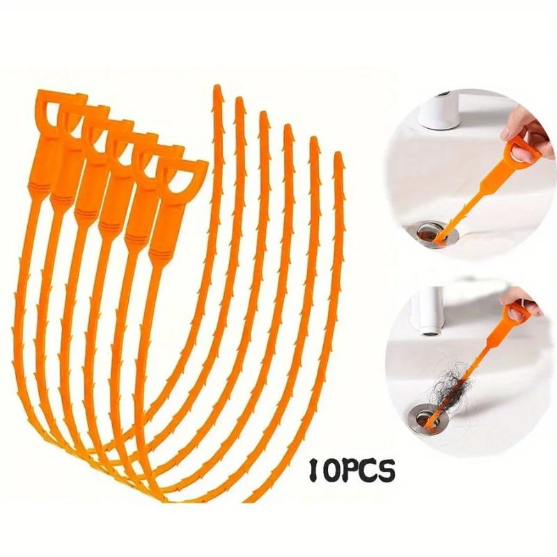 100PCS Kitchen Sink Bath Hair Cleaner Hook Brush Long Hair Plug Hole Hair Collector Catcher Strainer Bathroom Drain Sewer Dredge Device
