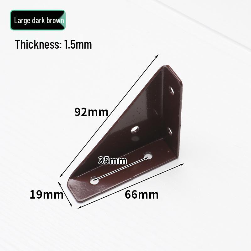 Black Powder-Coated Three-Sided Angle Iron Bracket for Kitchen Cabinet Reinforcement and Support