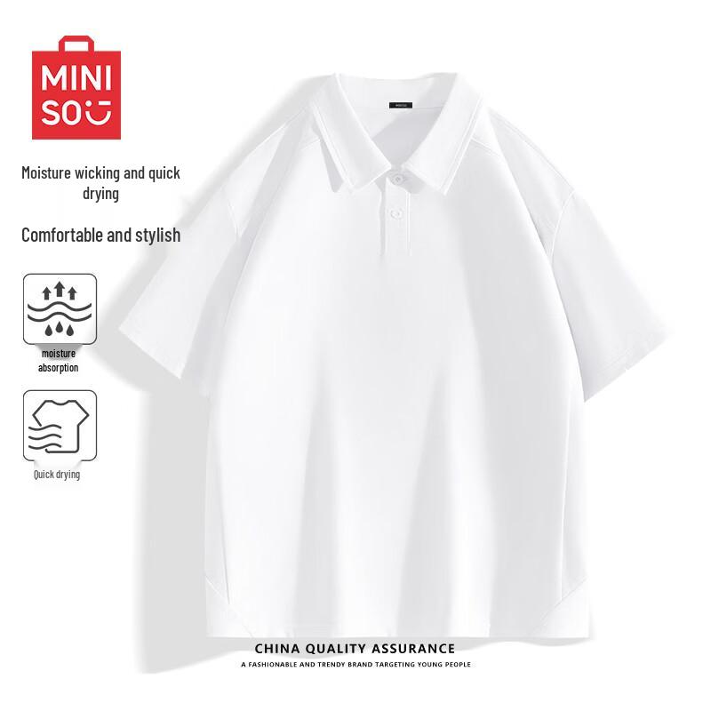 MINISO Men s Deconstructed Quick-Dry Polo Shirt L