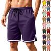 Men's Breathable Mesh Athletic Shorts Lightweight Casual Sportswear with Elastic Waistband and Drawstring for Outdoor Activities and Gym
