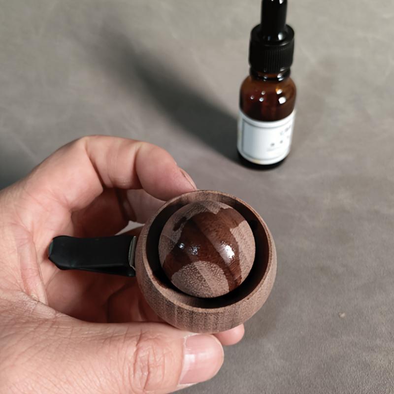 Handmade Car Air Freshener Diffuser - Natural Black Walnut Wood Scented Diffuser with Elegant Design, No Fragrance, for Car Interior, Home, Office