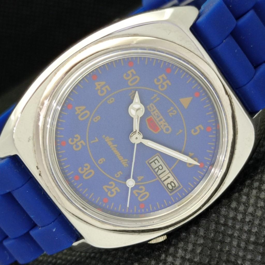 

USED CLASSIC MENS SEIKO 5 OLD JAPAN AUTOMATIC BLUE DIAL WATCH a302713-2 R1013-000a302713