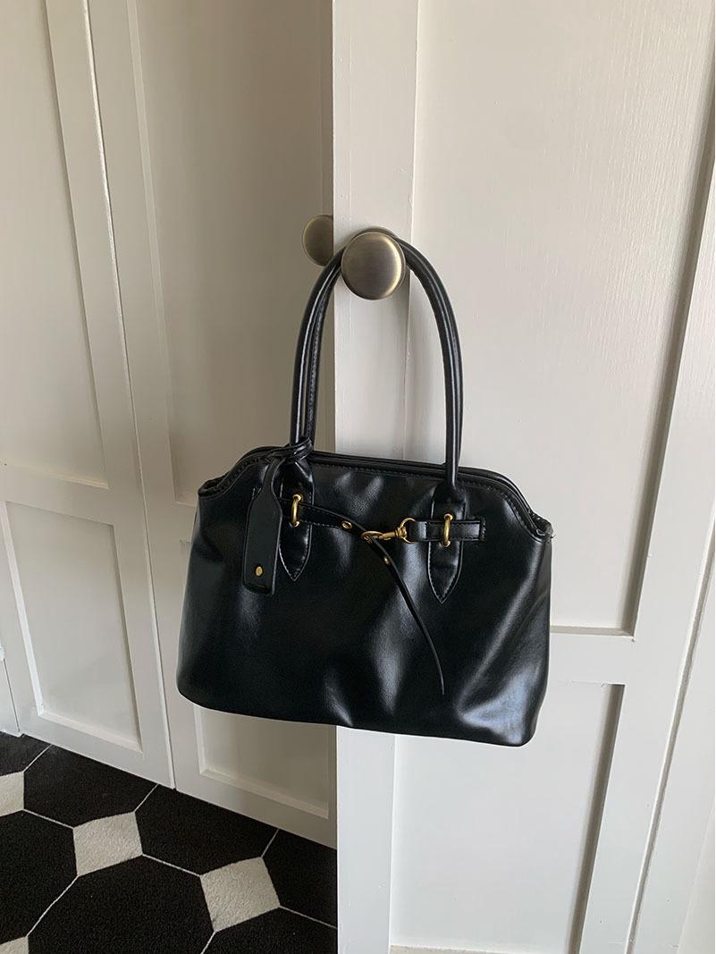 

Женский портфель ретро большой вместимости 2024 - Универсальный, Текстурированный, Простой дизайн, Ручная и наплечная сумка-тоут