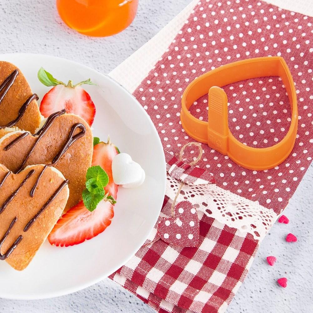 Forma Do Smażenia Jajek Naleśników Pancake Silikonowa Pomarańczowa Serce SILLINIE ORION 151717