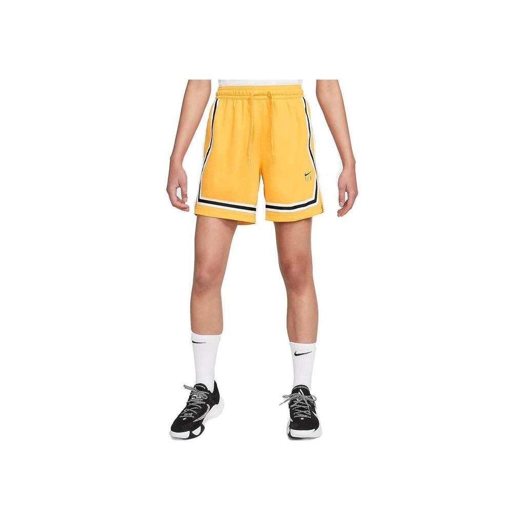 Nike Fly Crossov Embroidered Logo Striped Lace-Up Sports Shorts Women shorts Yellow DH7326-752
