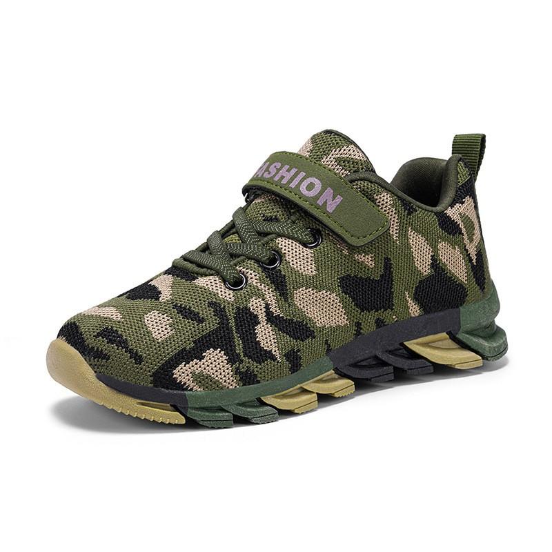 Kinder Camo Trainingsschuhe Outdoor Camps Alter 10-15 Atmungsaktive Mesh Sneaker Mit Klettverschluss