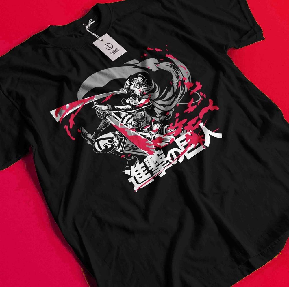 

Attack on Titan T-Shirt Levi Anime Mikasa AOT Eren Manga Graphic Unisex Tee BB253 XL