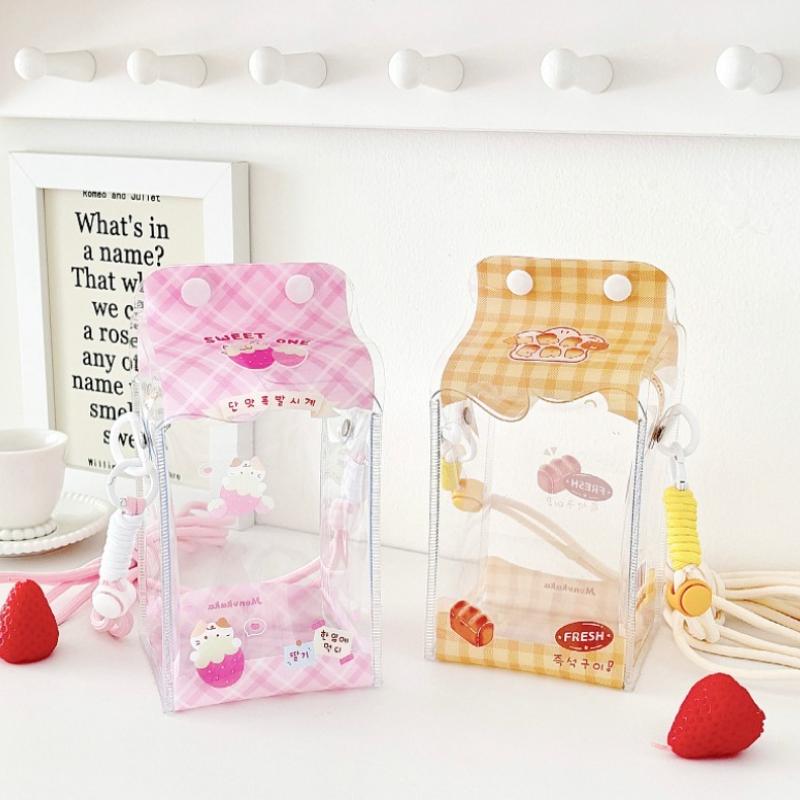 Kawaii Dessert PVC Storage Bags for Girls Cute Doll Storage Bags with Lanyard Plush Doll Display Shoulder Bags Wholesales 2025