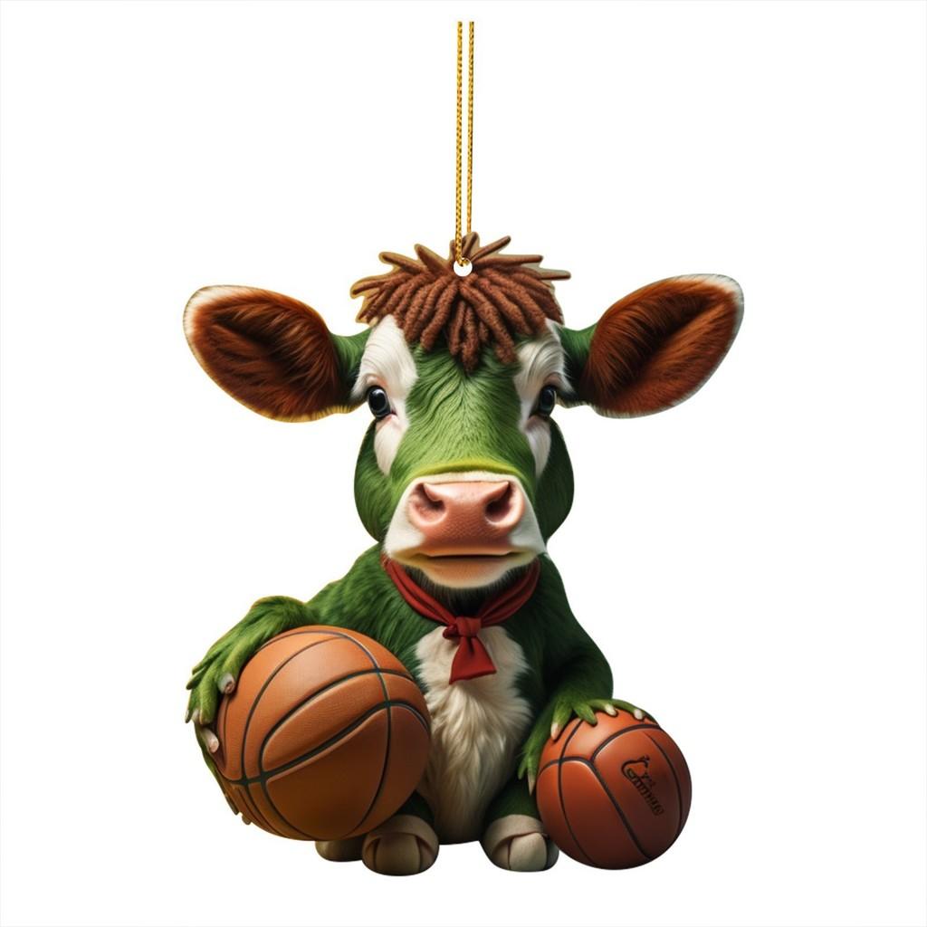 

Cow Acrylic Unique Car Pendant Decoration For Christmas Cheer And Atmosphere Festive 10