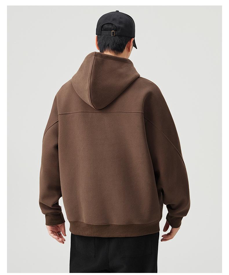 High-End American Men's Heavyweight Pullover Hoodie - Casual Autumn Trendy Jacket