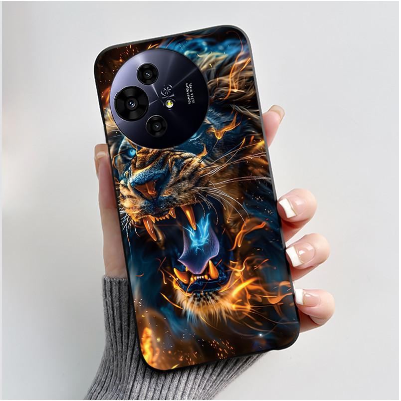Hülle für TCL 50 NxtPaper 5G / 50 Pro NxtPaper 5G Hülle Luxus Drache Süß Cool Jungen Mädchen Schwarz Matt Weiches Silikon Rückabdeckung