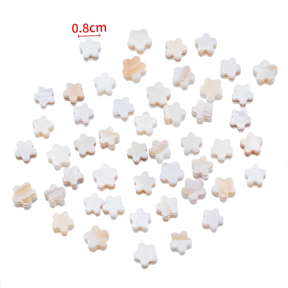 30-60pcs Natural Freshwater Shell Beads White Heart Star Moon Flower Shape Horseshoe Snail Beads For DIY Jewelry Making Beads