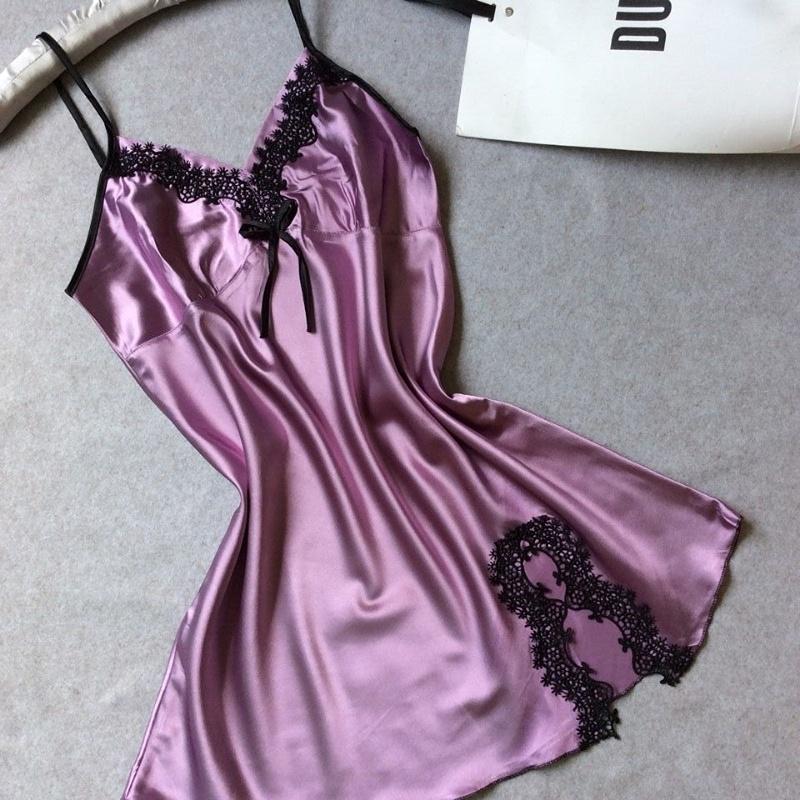 Satin Suspender Dress Pajamas Women Summer French Vintage Elegant Classic Basic Casual Mini Dress Homewear Chic