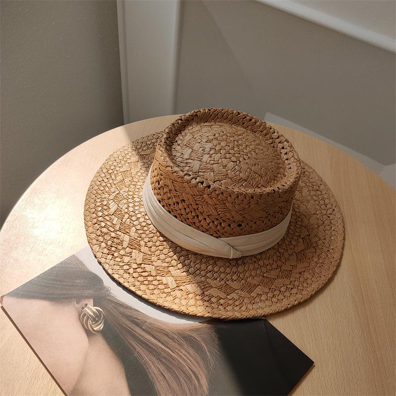 

Летняя ажурная дышащая соломенная шляпа женская солнцезащитная универсальная модная шляпа тренд Adult (56-58cm)