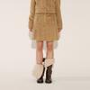Soltipebeul Pintuck Snap Pleated Skirt [Mocha]