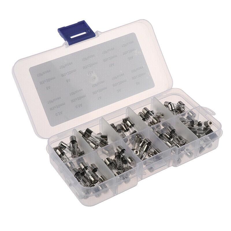 100pcs 5x20mm fast blow glass tube fuse set assorted kit