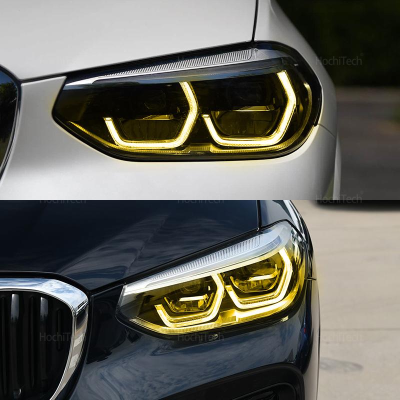Żółta Światło Dzienne DRL Płytka 63117466108 Adaptacyjny Reflektor LED Angel Eye do BMW X3 X3M F97 G01 X4 X4M G02 F98 2017-2021