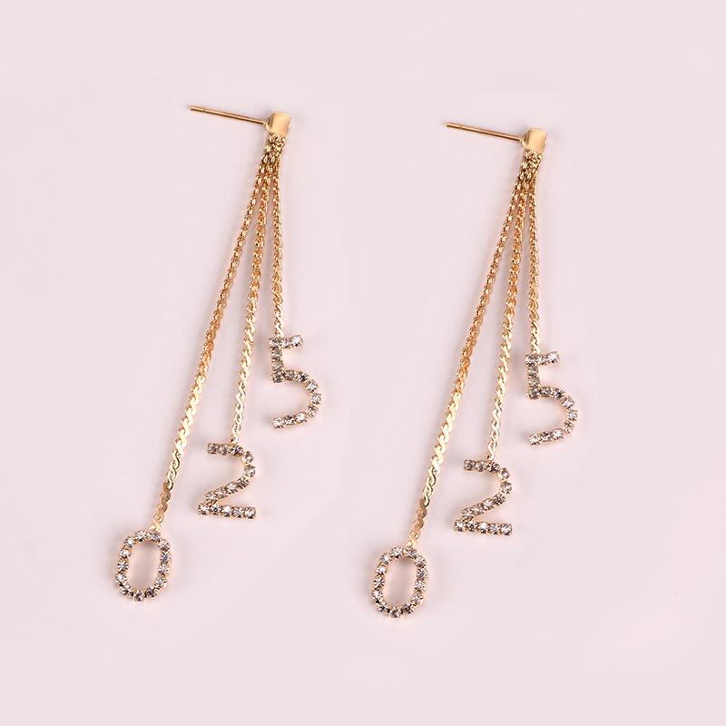 Personality 520 Confession Digital Tassel Stud Earrings Creative Long Earrings Women S Trend Elegant Temperament Ear Jewelry