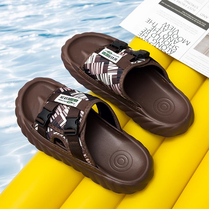 Fashion Men's outdoor casual slippers summer soft sole comfort anti slip beach shoes fashion thick sole breathable sandals walk slippers