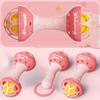 Rosa Klingelton Handtrommel Baby Spielzeug - Langlebiges ABS Material, mit Hasen- & Herzmustern, Perfekt für Neugeborene & Kleinkinder
