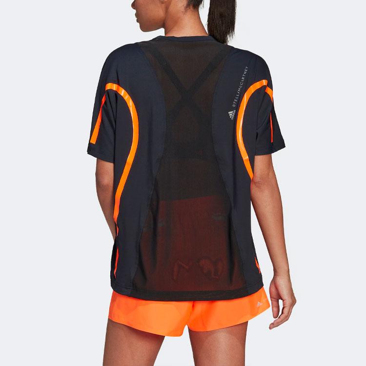 Adidas X Stella McCartney Loose Fit Round Neck Breathable Short Sleeve Sports Tee Women Tops Black HD9113
