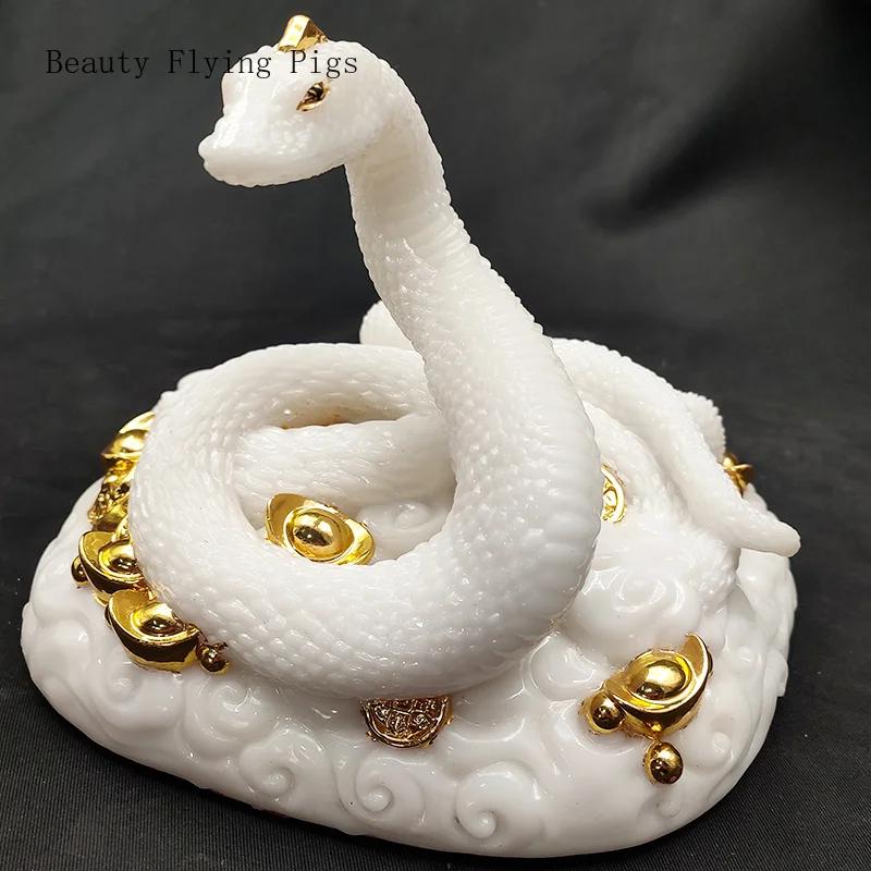 1PCS Resin Modern Creative Biomimetic Animal Snake Front Desk Foyer Living Room Office Desktop Decoration High-end Gift