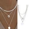 Women Necklace Three-layered Solid Color Hollow Chain Individual Adjustable Length Prom Daily Dating Neck