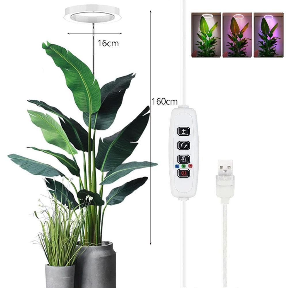 LED Grow Light Ring Full Spectrum Plug In Ground USB For Height Adjustable Indoor Balcony Greenhouse Grow Plant Light Grow Light