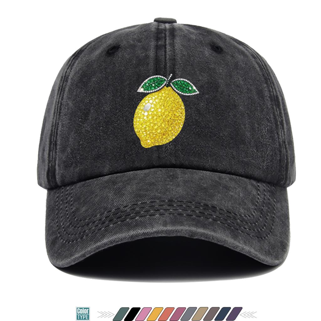 pc MotherS Day Fresh Shimmering Lemon Diamond Print Trucker Hat Comfortable Breathable Fashionable And GoodLooking Cartoon Ga