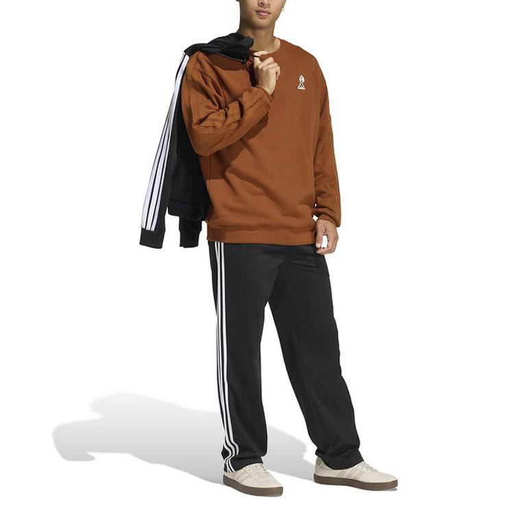 Adidas Pullover Crew Neck Solid Color Drop Shoulder Long Sleeve Sweatshirt Men Sweatshirt JZ5069