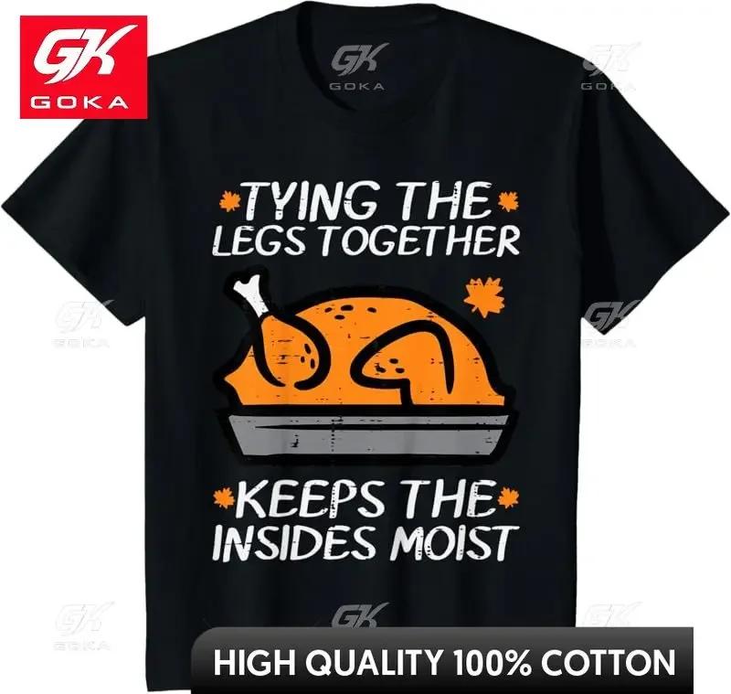 

Thanksgiving Turkey Tying Legs Together Funny Fall Unisex Women T Shirt Y2k Top Graphic Tees Cool Hip Hop Clothing Unisex T Shirts S