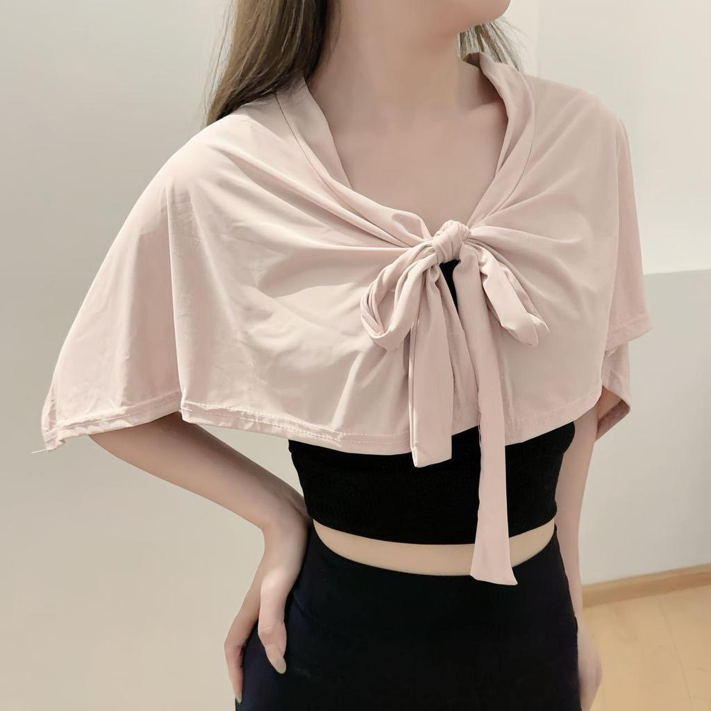 Versatile Ice Silk Yoga Shawl with Sun Protection & Hip-Covering Skirt Flap