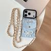 For Apple 16plus Crossbody Coin Purse Mobile Phone Case for IPhone17 Bow Tie Snakeskin Pattern Card Holder 14 Imitation Leather 15