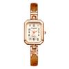 Women's Watch Leopard Print Square Arabic Numerals Easy-to-Read Dial Colorful Analog Quartz Bracelet Sunlight Birthstone Decoration Waterproof