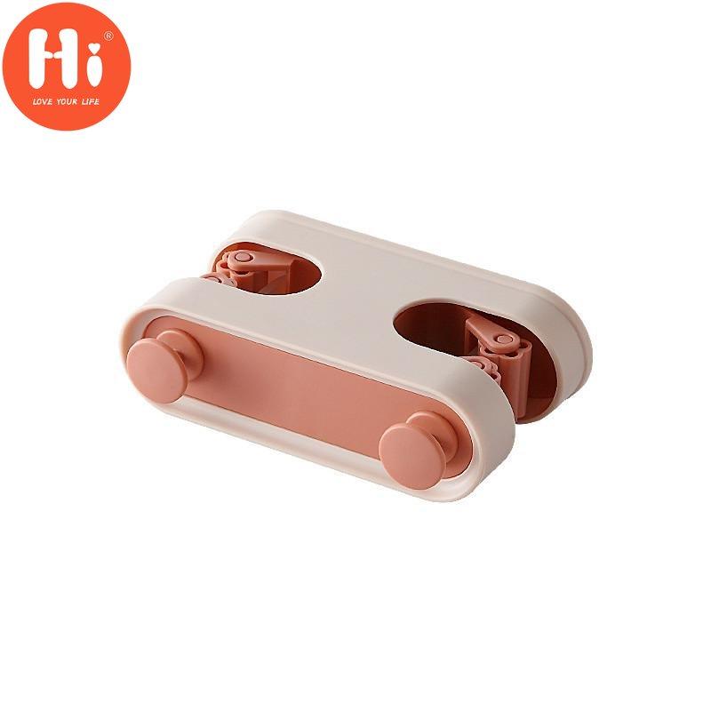 Многофункциональный держатель для метлы бесшовный зажим для швабры двойное положение карты с крючком 4 розовый 1798₽