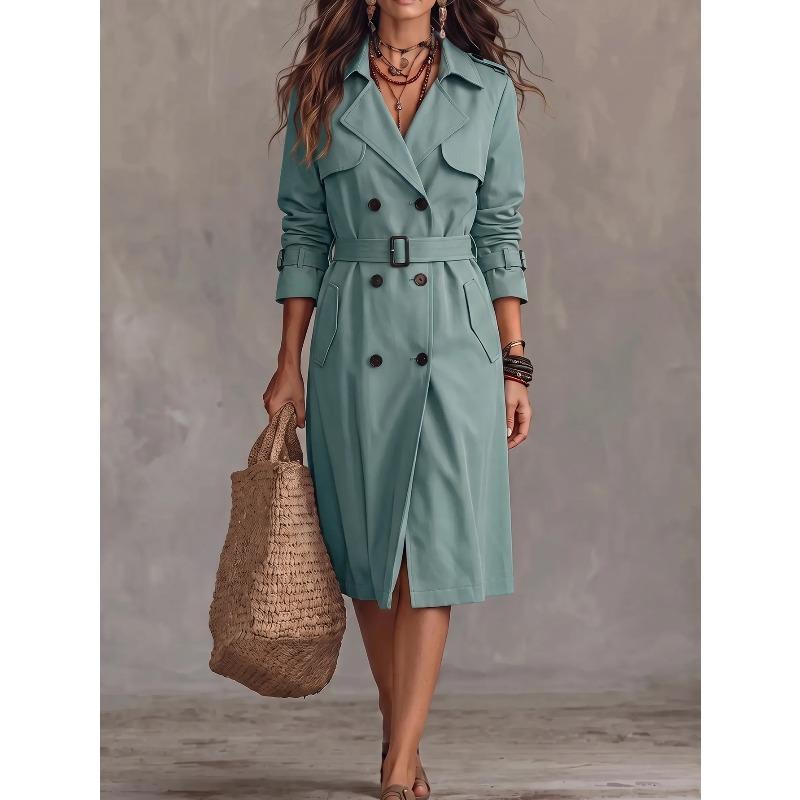 TIFICY Women's Fashion Casual Solid Color Print Fall Winter Long Sleeve POLO Neck Jackets & Coats