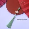Ancient Style White Tassel Fan Pendant for Hanfu/Qipao Lapel or Phone