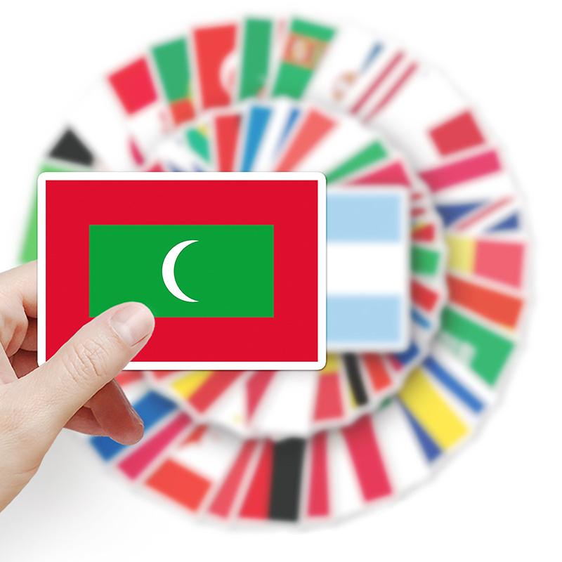 105 шт./набір Наліпки Серії Національних Прапорів Мультяшні Милі Валіза Ноутбук Гітара Скейтборд Персоналізована Декоративна Наліпка TMZ